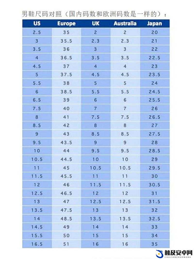 国产尺码和欧洲尺码表约之详细对比解读及应用分析